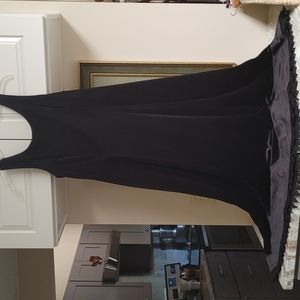 Vintage Coldwater Creek Black Velour Maxi Sleeveless Dress M